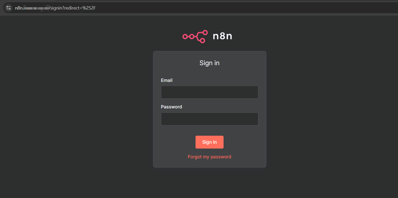 Gambar dashboard n8n